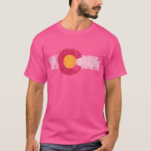 Colorado Vlag Vintage Fade familie T-shirt