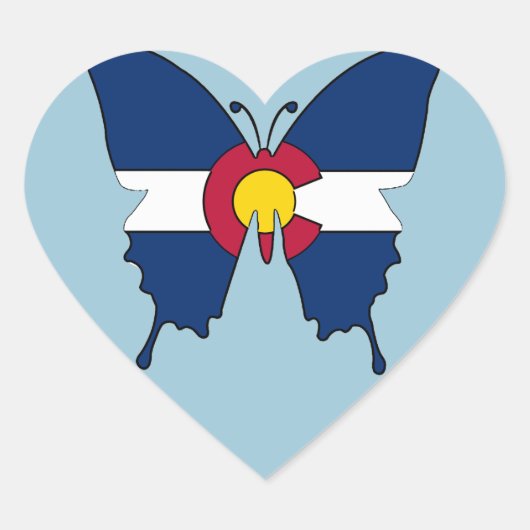 Colorado vlag vlinder hart stickers (Voorkant)