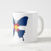 Colorado vlag vlinder jumbo koffie mok (Voorkant rechts)