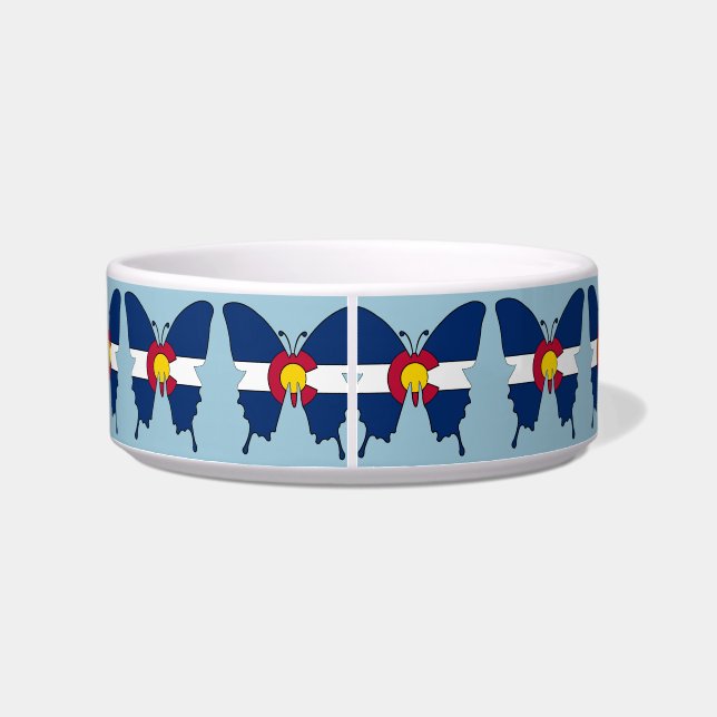 Colorado vlag vlinder medium huisdier gerecht voerbakje (Achterkant)