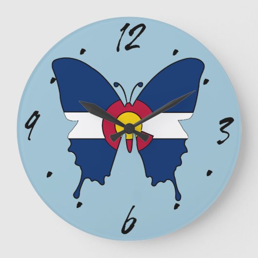 Colorado vlag vlinder muur klok (Voorkant)