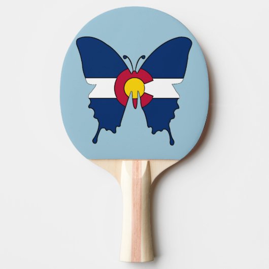 Colorado vlag vlinder ping pong paddle tafeltennisbatje (Voorkant)