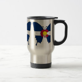Colorado vlag vlinder roestvrij staal reismok reisbeker