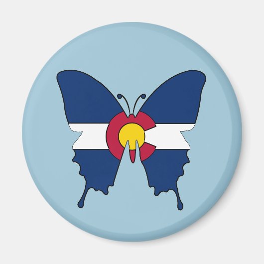 Colorado vlag vlinder ronde magneet (Voorkant)