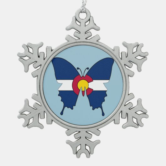 Colorado vlag vlinder sneeuwvlok ornament (Voorkant)