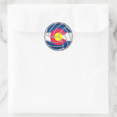 Colorado vlag volleybal ronde sticker labels (Tas)