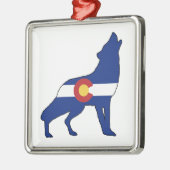 Colorado Vlag Wolf Metalen Ornament (Links)
