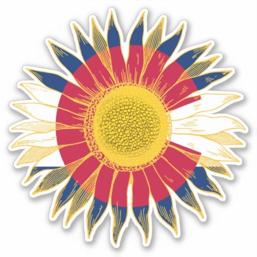 Colorado Vlag Zonnebloem Sticker (Voorkant)