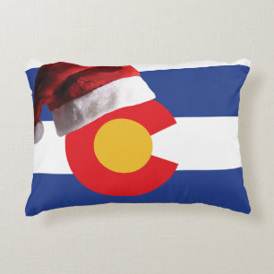 Colorado-vlaggen-en-Santa-Pet Decoratief Kussen