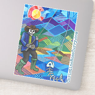 Colorado vliegvissen, koele schedel & skelet stijl sticker