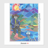 Colorado vliegvissen, koele schedel & skelet stijl sticker (Vel)