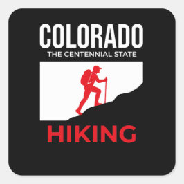 Colorado Wandelen – De Centennial Staat USA Vierkante Sticker
