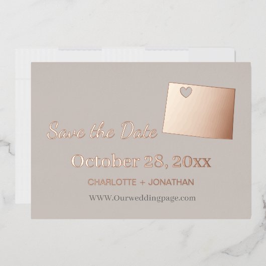 Colorado Wedding Save the Date Roos Gold Folie Uitnodiging (Envelop)