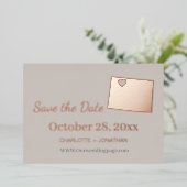 Colorado Wedding Save the Date Roos Gold Folie Uitnodiging (Staand Voorkant)