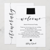 Colorado Wedding Welcome Letter & Itinerary Card Programmakaart (Voorkant / Achterkant)