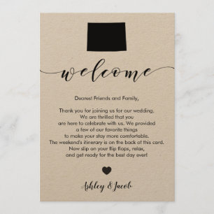 Colorado Wedding Welcome Letter & Itinerary Card Programmakaart
