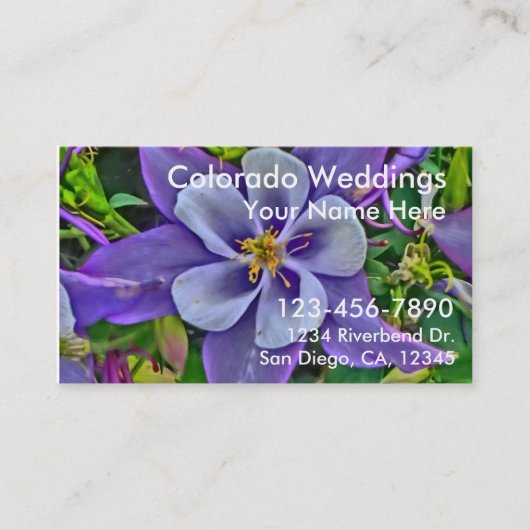 Colorado Weddings aanpasbare visitekaartjes (Voorkant)