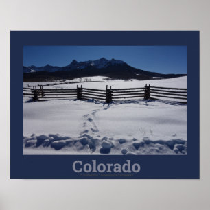 Colorado Winter met roestige omheining San Juan Ra Poster