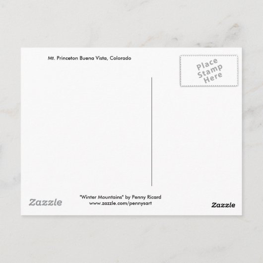 Colorado Winter Mountains Briefkaart (Achterkant)