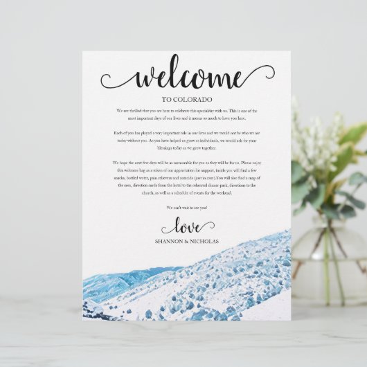 Colorado Winter Weddenschap Weekend Welkomstreisro (Staand voorkant)