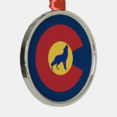 Colorado Wolf Metalen Ornament (Rechts)