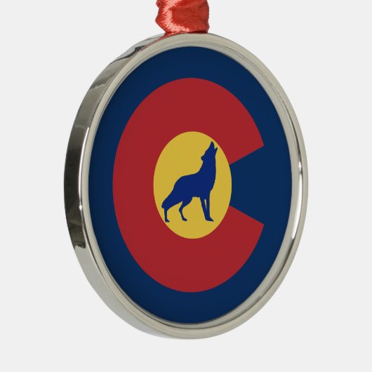 Colorado Wolf Metalen Ornament (Rechts)