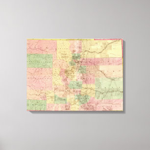 ColoradoPanoramic MapColorado Canvas Afdruk
