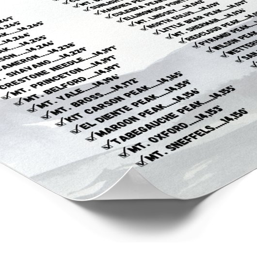 Colorado's 14ers Poster -  checklist (Hoek)