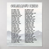 Colorado's 14ers Poster -  checklist (Voorkant)