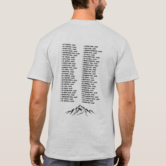 Colorado's 14ers T-Shirt -  checklist (Achterkant)