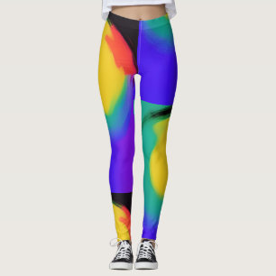 Colorball abstract gele rode rode indigo leggings