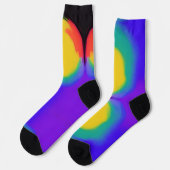 Colorball abstract gele rode rode indigo sokken (Links)