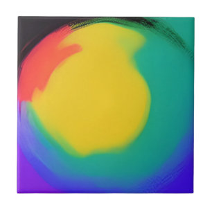 Colorball abstract gele rode rode indigo tegeltje