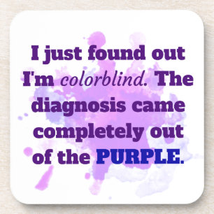 Colorblind Funny Joke Paars Blue Bier Onderzetter