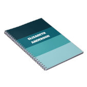 Colorblock Blauwgroen horizontale streep Notitieboek (Rechterzijde)