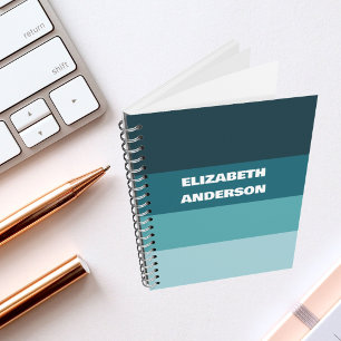 Colorblock Blauwgroen horizontale streep Notitieboek