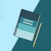 Colorblock Blauwgroen horizontale streep Notitieboek