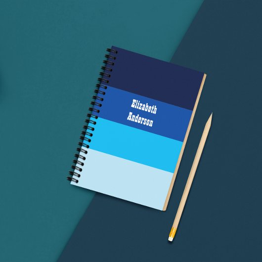 Colorblock Blue Horizontale Streep Notitieboek