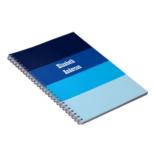 Colorblock Blue Horizontale Streep Notitieboek (Rechterzijde)