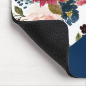 Colorblock Boho Bloom | Bourgogne en marinepatroon Muismat (Hoek)