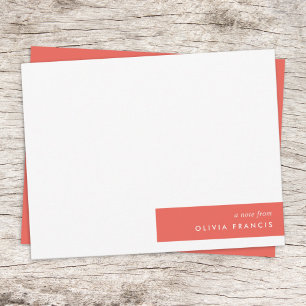 Colorblock Bold Red Modern minimalistisch Notitiekaartje