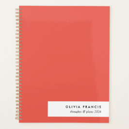 Colorblock Bold Rood Modern Minimalistisch Eenvoud Planner