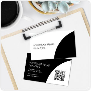 Colorblock Boutique Black QR Code Visitekaartje Informatiekaartje