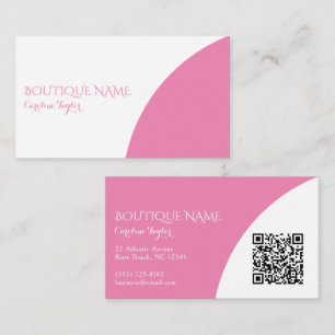 Colorblock Boutique Pink QR Code Visitekaartje Informatiekaartje