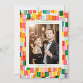 Colorblock Confetti Cheerful Modern New Year Feestdagenkaart (Voorkant)