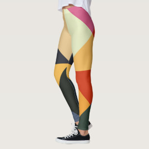 ColorBlock Geometric Art Leggings