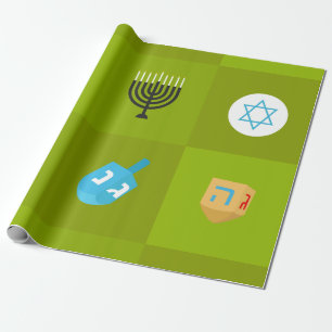 colorblock green hanukkah cadeaupapier