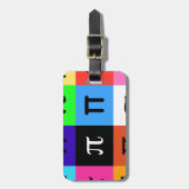 colorblock happy pi day bagagelabel (Voorkant verticaal)