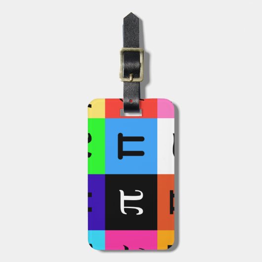 colorblock happy pi day bagagelabel (Voorkant verticaal)