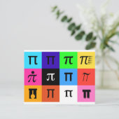 colorblock happy pi day briefkaart (Staand voorkant)